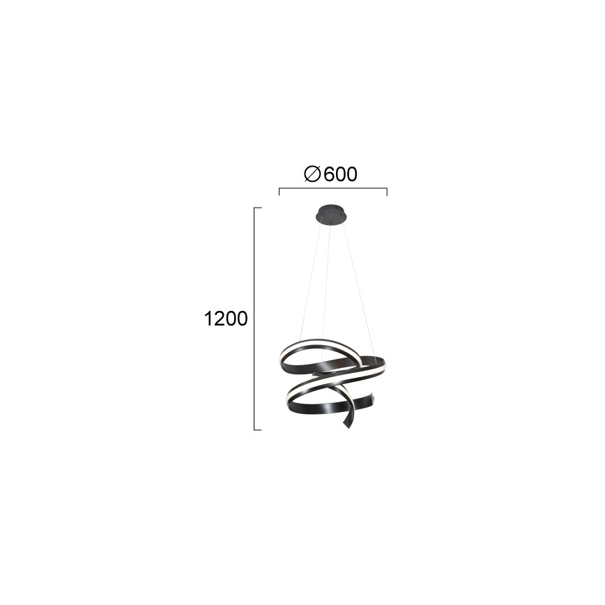LED lestenec na kablu AREZIA LED/62W/230V črna