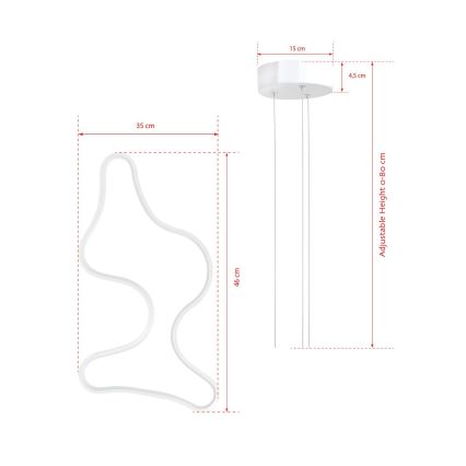 LED lestenec na kablu ARTISAN LED/36W/230V 6500K bel