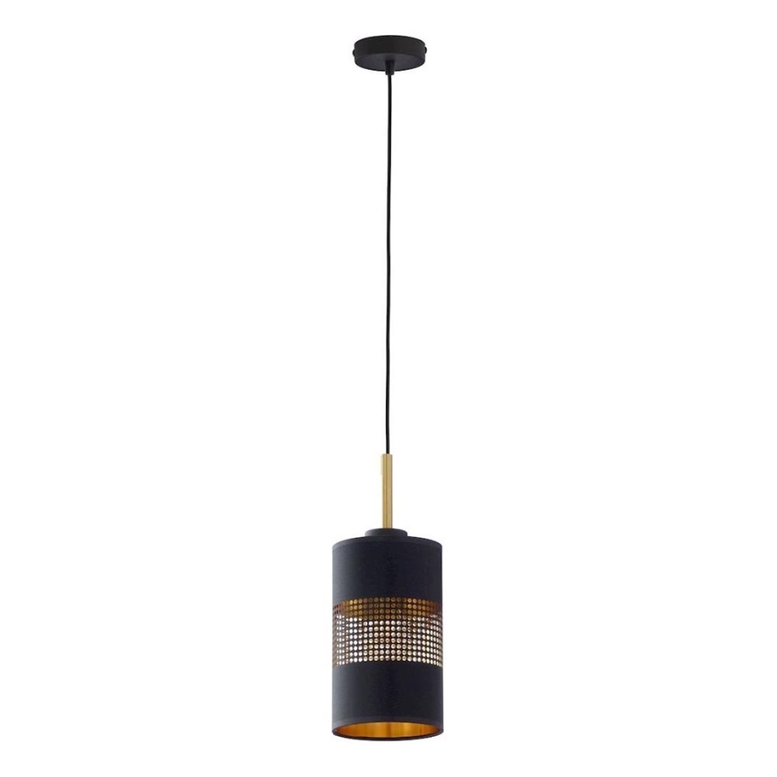 LED lestenec na kablu BOGART 1xE27/15W/230V črna/zlata
