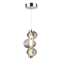 LED lestenec na kablu BOLLA LED/12W/230V, premer 16 cm, sijajni krom/dimna siva