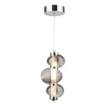 LED lestenec na kablu BOLLA LED/12W/230V, premer 16 cm, sijajni krom/dimna siva