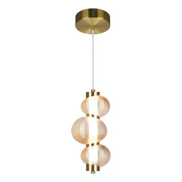 LED lestenec na kablu BOLLA LED/12W/230V premer 16 cm zlata/dimno bež