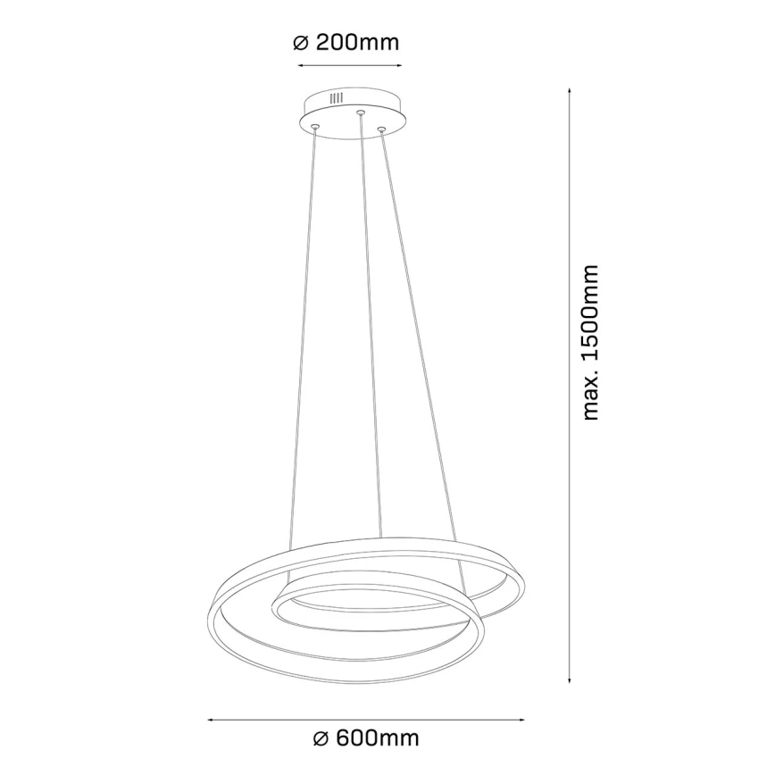 LED lestenec na kablu CASHMERE LED/75W/230V, premer 60 cm, bež