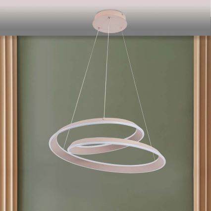 LED lestenec na kablu CASHMERE LED/75W/230V, premer 60 cm v beli barvi