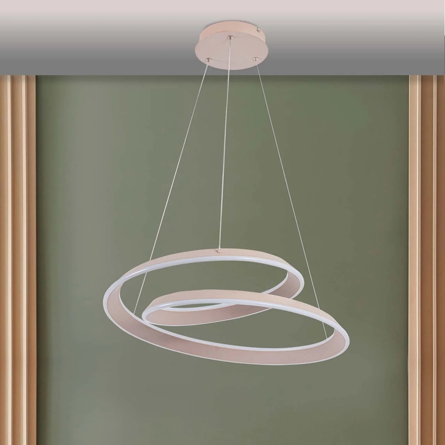 LED lestenec na kablu CASHMERE LED/75W/230V, premer 60 cm v beli barvi