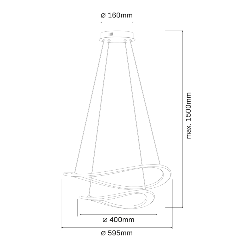 LED lestenec na kablu CASHMERE LED/75W/230V Ø 59,5 bež