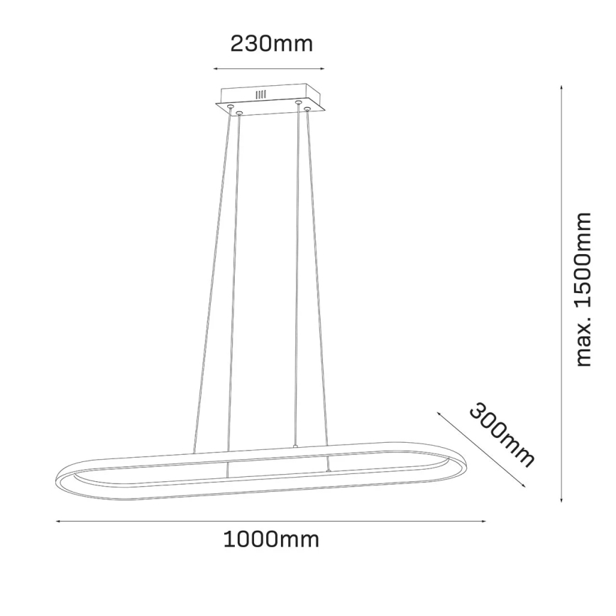 LED lestenec na kablu CASHMERE LED/80W/230V 30x100 cm bela