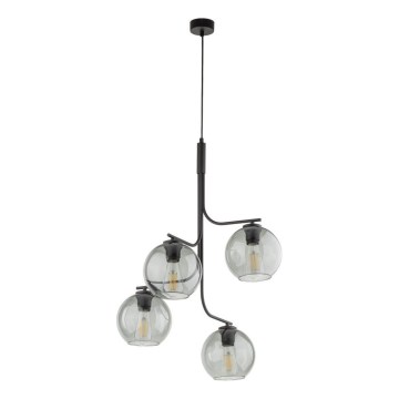 LED lestenec na kablu CESAR 4xE27/15W/230V črna/dimljena siva