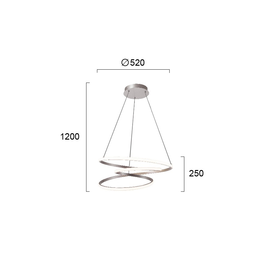 LED lestenec na kablu CORT LED/40W/230V, srebrn