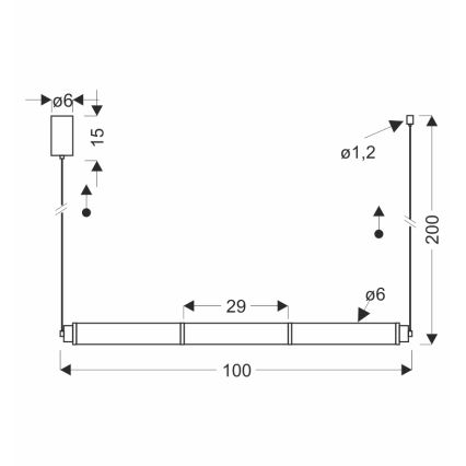 LED lestenec na kablu CORTE LED/25W/230V črna