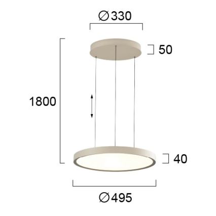 LED lestenec na kablu DENVER LED/76W/230V bež