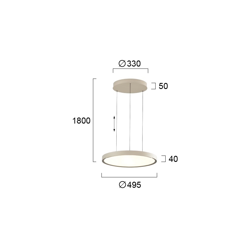 LED lestenec na kablu DENVER LED/76W/230V bež