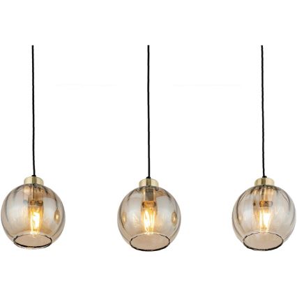 LED lestenec na kablu DEVI 3xE27/15W/230V črna/dimno bež