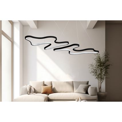 LED lestenec na kablu DUPLE ARTISAN LED/80W/230V 4000K v črni barvi