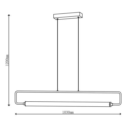 LED lestenec na kablu FELICJA LED/30W/230V 4000K črna