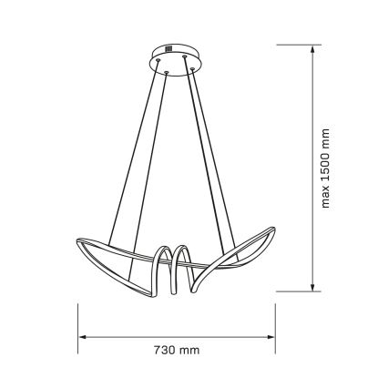 LED lestenec na kablu FLAVIA LED/44W/230V črna