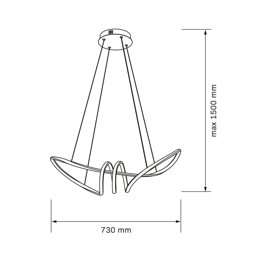 LED lestenec na kablu FLAVIA LED/44W/230V črna