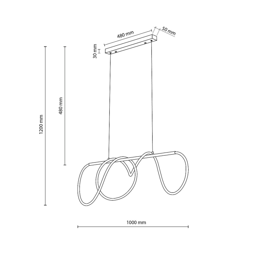 LED lestenec na kablu FLEXI LED/45W/230V 4000K črna
