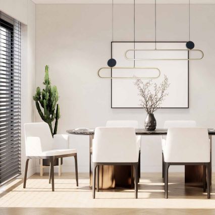 LED lestenec na kablu FLORENTYNA LED/48W/230V 4000K zlata/črna