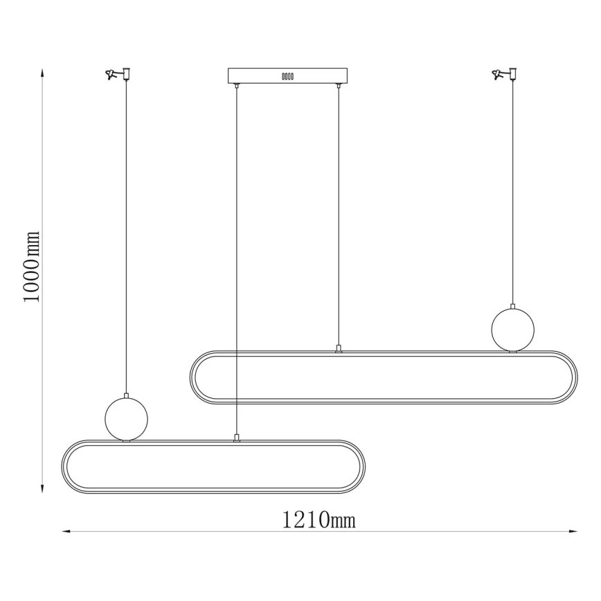 LED lestenec na kablu FLORENTYNA LED/48W/230V 4000K zlata/črna