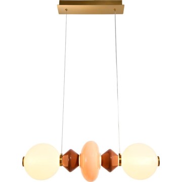 LED lestenec na kablu FLORES LED/15W/230V zlata/oranžna/rjava