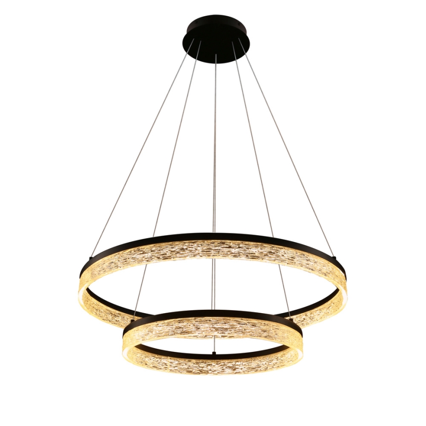 LED lestenec na kablu FROZI LED/38W/230V, premer 60 cm, črna