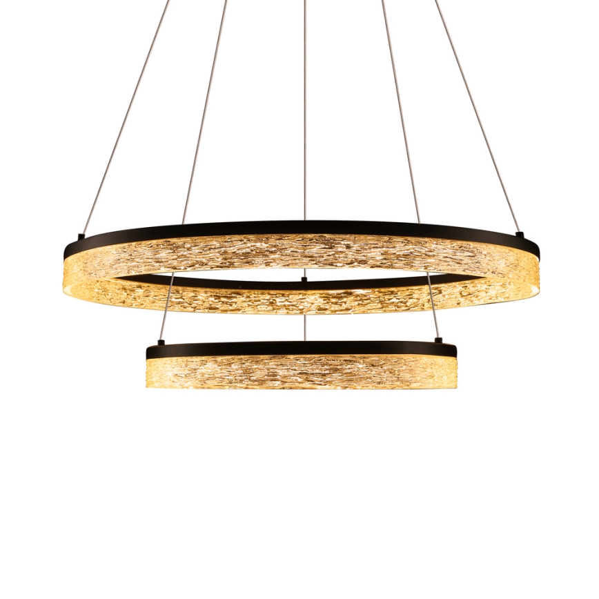 LED lestenec na kablu FROZI LED/38W/230V, premer 60 cm, črna