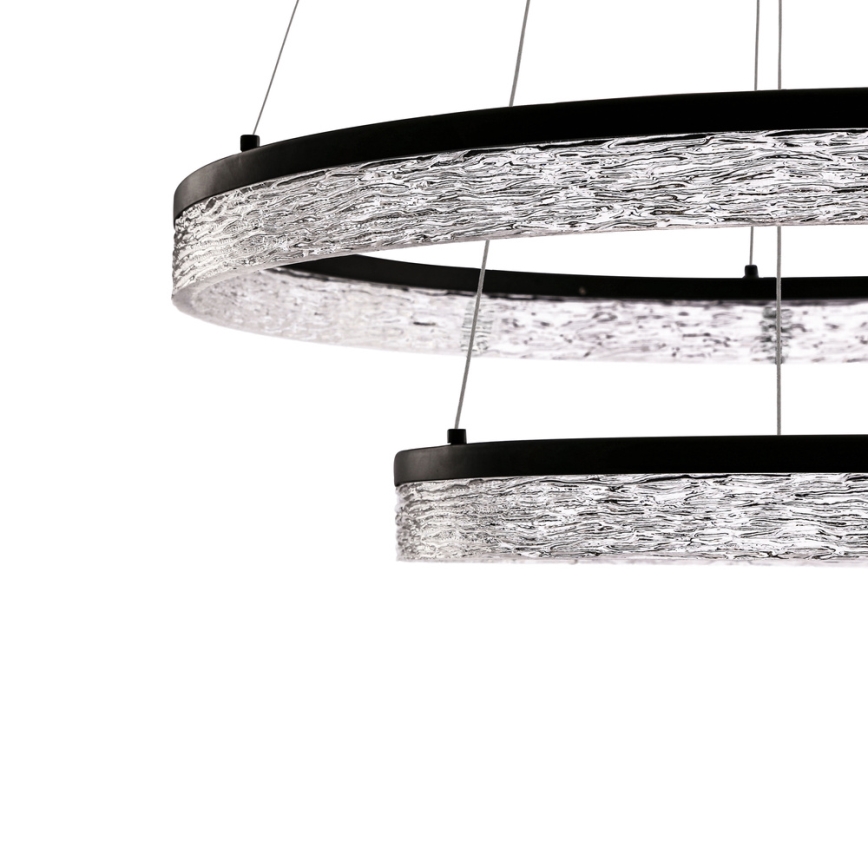 LED lestenec na kablu FROZI LED/38W/230V, premer 60 cm, črna