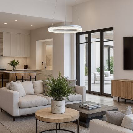 LED lestenec na kablu GALA LED/25W/230V, Ø 50 cm, srebrn