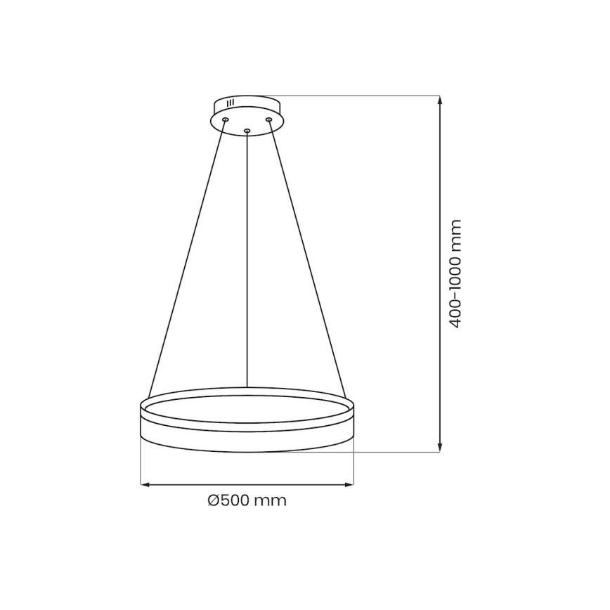 LED lestenec na kablu GALA LED/25W/230V, Ø 50 cm, srebrn