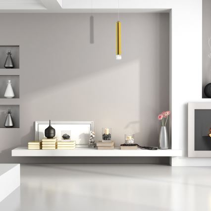 LED lestenec na kablu GOLDIE LED/5W/230V zlati