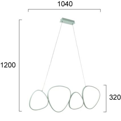 LED lestenec na kablu HELIX LED/50W/230V srebrn