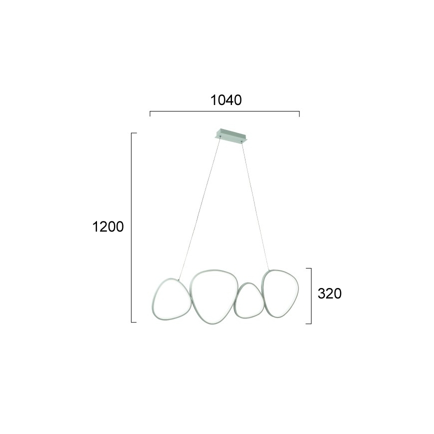 LED lestenec na kablu HELIX LED/50W/230V srebrn