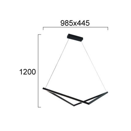 LED lestenec na kablu ISLA LED/32W/230V črna