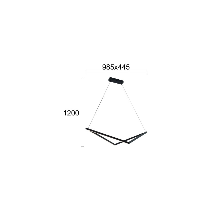 LED lestenec na kablu ISLA LED/32W/230V črna