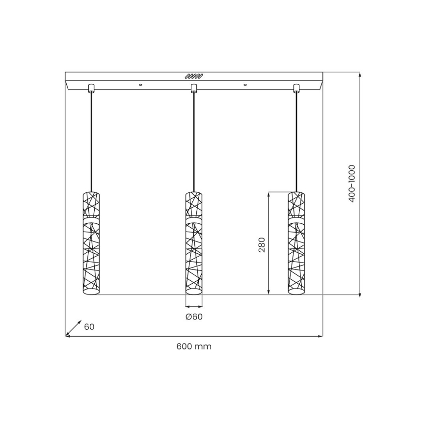 LED lestenec na kablu LAGOS LED/24W/230V zlate barve