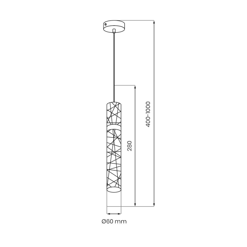 LED lestenec na kablu LAGOS LED/8W/230V zlate barve