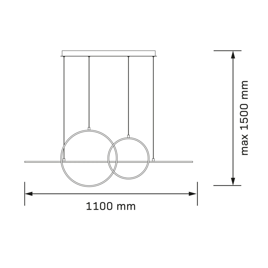 LED lestenec na kablu LAURA LED/42W/230V v zlate barve