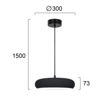 LED lestenec na kablu LOGAN LED/11W/230V črna
