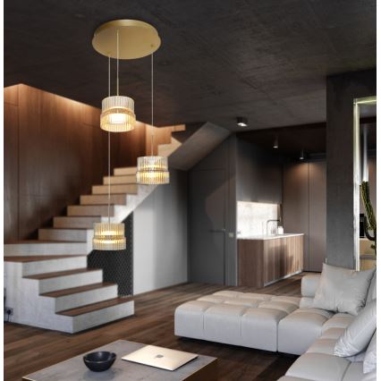 LED lestenec na kablu LUXE LED/34W/230V medenina