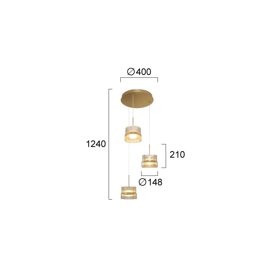 LED lestenec na kablu LUXE LED/34W/230V medenina