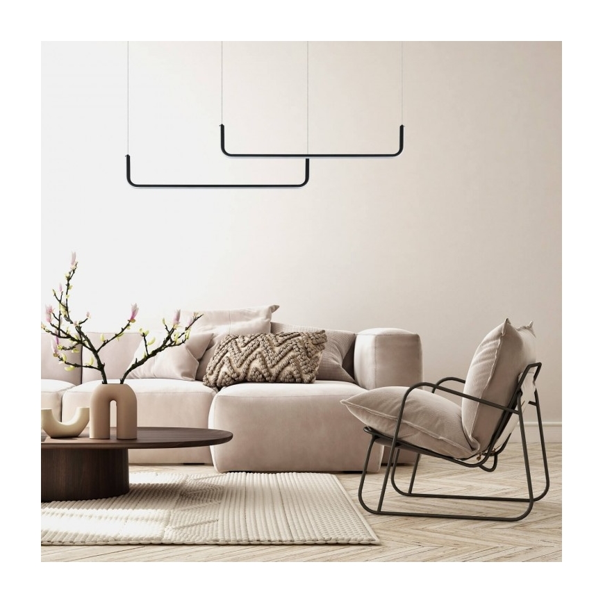 LED lestenec na kablu MALAWI 2xLED/20W/230V 3000/4000/6000K črna