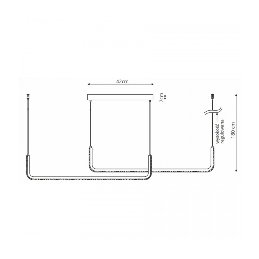 LED lestenec na kablu MALAWI 2xLED/20W/230V 3000/4000/6000K črna