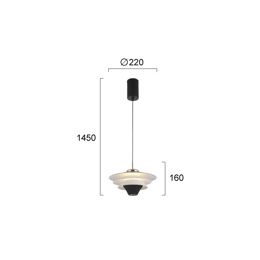 LED lestenec na kablu MANLEY LED/5W/230V črna/bela