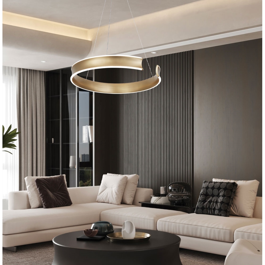 LED lestenec na kablu MARLEN LED/36W/230V v zlati barvi