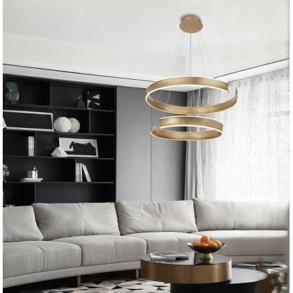 LED lestenec na kablu MARLEN LED/84W/230V zlate barve