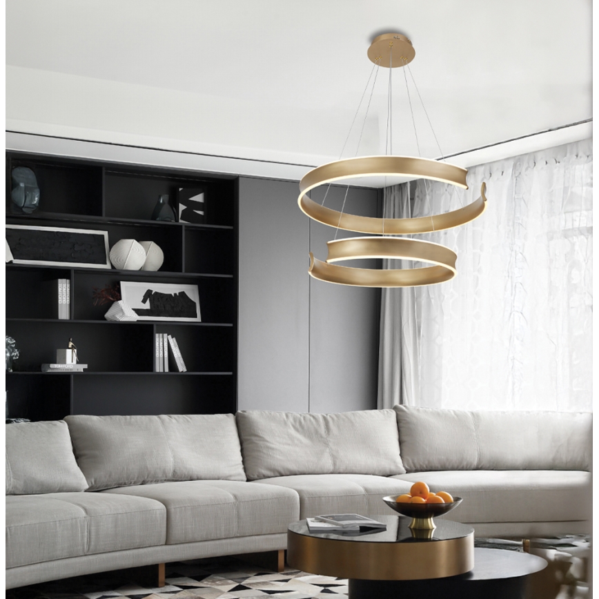 LED lestenec na kablu MARLEN LED/84W/230V zlate barve