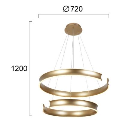 LED lestenec na kablu MARLEN LED/84W/230V zlate barve