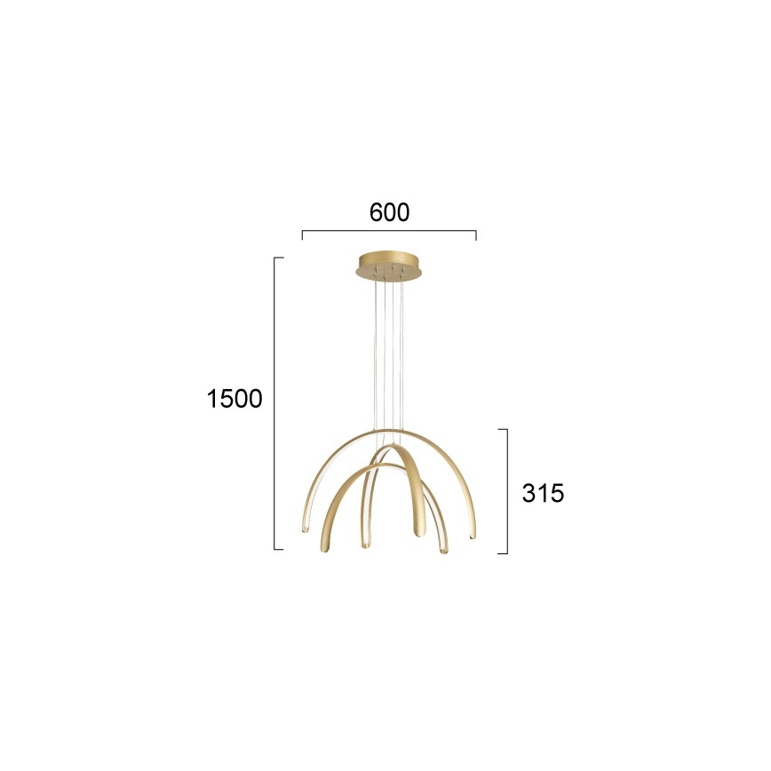 LED lestenec na kablu MEGAN LED/41W/230V zlati