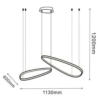 LED lestenec na kablu MICHELLE LED/48W/230V 4000K črna
